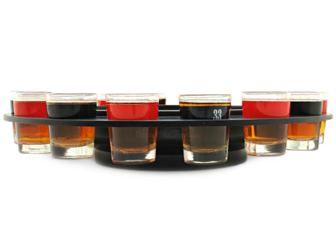 Alkoholowa GRA RULETKA imprezowa + KIELISZKI 16szt Alkoholowa GRA RULETKA imprezowa + KIELISZKI 16szt