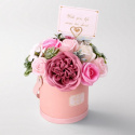 FLOWER BOX BUKIET ZAPACHOWYCH KWIATÓW MYDLANYCH W PUDEŁKU