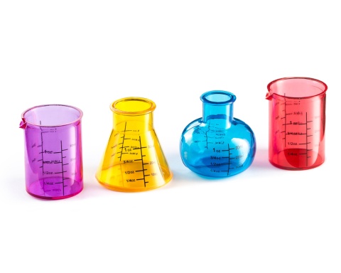 KIELONY Laboratoryjne MENZURKI 4szt PREZENT DLA CHEMIKA KIELISZKI NA IMPREZĘ GADGET