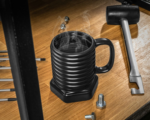 Kubek ŚRUBA Czarny - Dla Mechanika MAJSTERKOWICZA