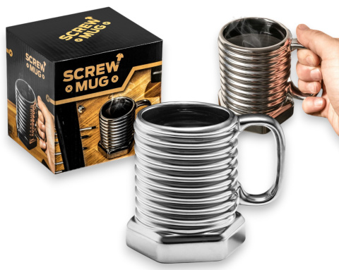 Kubek ŚRUBA Srebrny - Dla Mechanika MAJSTERKOWICZA