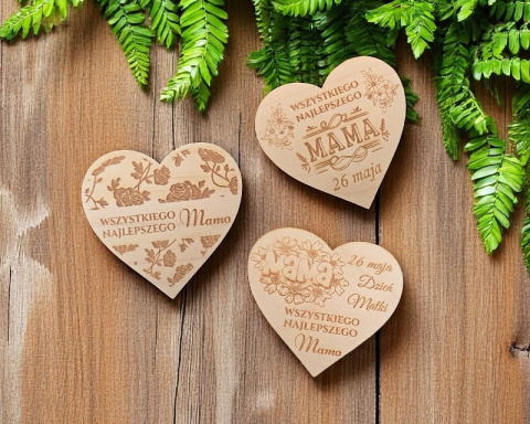 Prezent na DZIEŃ MATKI Magnes Drewno DLA MAMY dla przedszkoli szkół