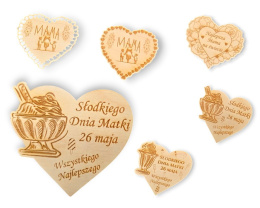 Prezent na DZIEŃ MATKI Magnes Drewno DLA MAMY dla przedszkoli szkół