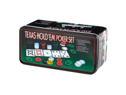 Zestaw do pokera texas żetony 200szt karty mata PREZENT VERK 18210