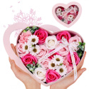 BUKIET zapachowych KWIATÓW MYDLANYCH w ozdobnym pudełku NA PREZENT