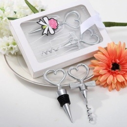 Zakochany ZESTAW DO WINA Korkociąg i Zatyczka Biały NA ŚLUB