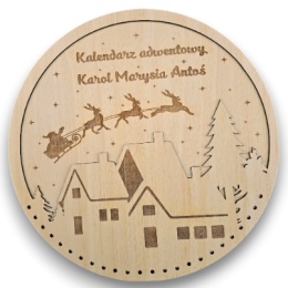 BAZA KALENDARZ ADWENTOWY DLA DZIECI PERSONALIZOWANY IMIONA DREWNIANY