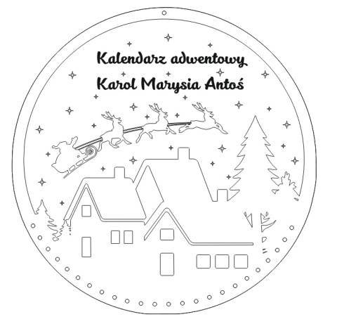BAZA KALENDARZ ADWENTOWY DLA DZIECI PERSONALIZOWANY IMIONA DREWNIANY