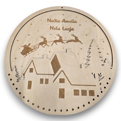BAZA KALENDARZ ADWENTOWY DLA DZIECI PERSONALIZOWANY IMIONA DREWNIANY