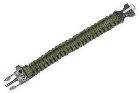 Bransoletka paracord 3w1 ARMY GREEN PREZENT DLA NIEGO MĘŻCZYZNY Walentynki