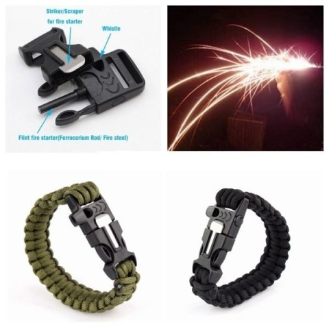 Bransoletka paracord 3w1 ARMY GREEN PREZENT DLA NIEGO MĘŻCZYZNY Walentynki