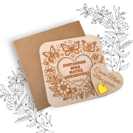 CIOCIU CZY ZOSTANIESZ MOJĄ CHRZESTNĄ WUJKU ZAPROSZENIE PROŚBA DREWNO