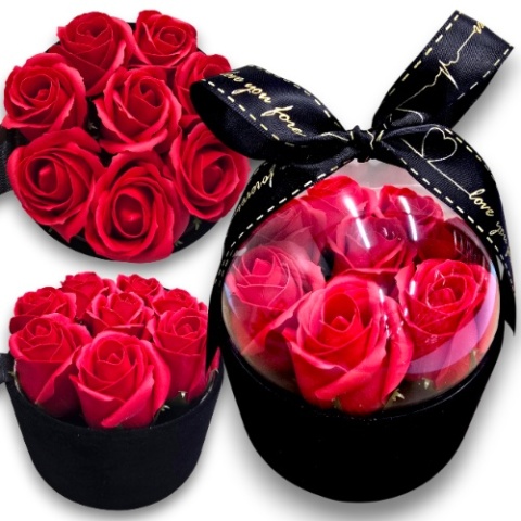FLOWERBOX RÓŻE MYDLANE BUKIET FLOWER BOX PREZENT URODZINY IMIENINY ŚWIĘTA 200006
