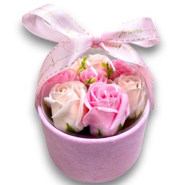 FLOWERBOX RÓŻE MYDLANE BUKIET FLOWER BOX PREZENT URODZINY IMIENINY ŚWIĘTA