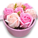 FLOWERBOX RÓŻE MYDLANE BUKIET FLOWER BOX PREZENT URODZINY IMIENINY ŚWIĘTA