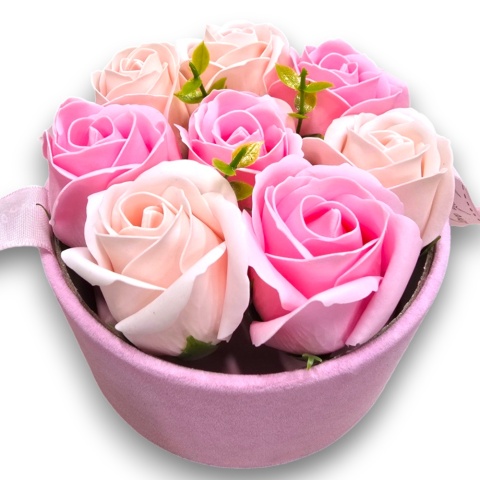 FLOWERBOX RÓŻE MYDLANE BUKIET FLOWER BOX PREZENT URODZINY IMIENINY ŚWIĘTA