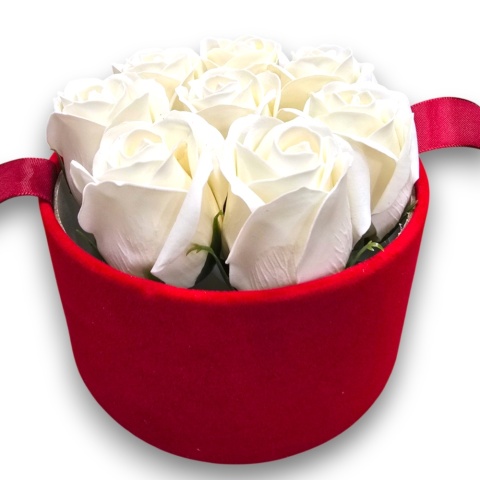 FLOWERBOX RÓŻE MYDLANE BUKIET FLOWER BOX PREZENT URODZINY IMIENINY ŚWIĘTA
