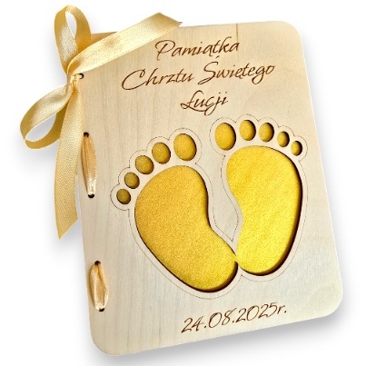 KARTKA NA CHRZEST ŚWIĘTY PAMIĄTKA CHRZTU ŚWIĘTEGO KOPERTA DREWNIANA PERSONALIZOWANA