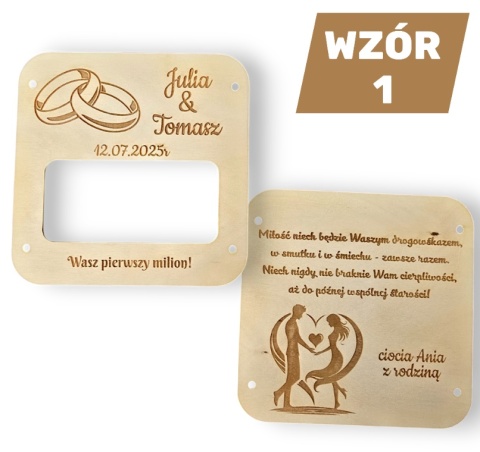 KARTKA NA ŚLUB WESELE KOPERTA PREZENT NA PIENIĄDZE DLA PARY MŁODEJ