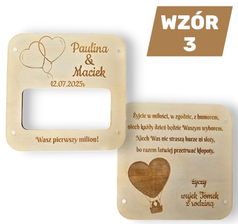 KARTKA NA ŚLUB WESELE KOPERTA PREZENT NA PIENIĄDZE DLA PARY MŁODEJ