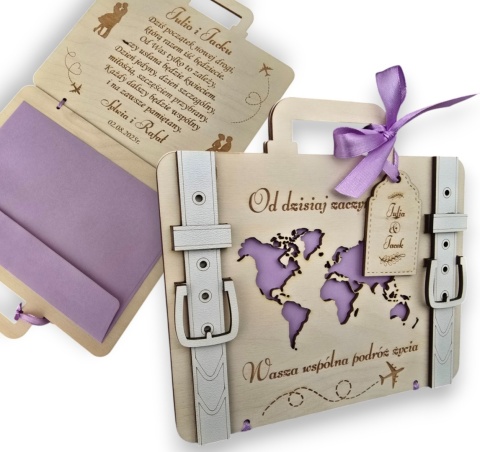 KARTKA NA ŚLUB WESELE KOPERTA WALIZKA PREZENT NA PIENIĄDZE DLA PARY MŁODEJ