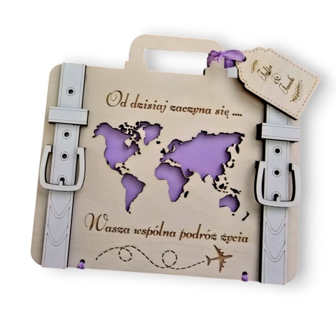 KARTKA NA ŚLUB WESELE KOPERTA WALIZKA PREZENT NA PIENIĄDZE DLA PARY MŁODEJ