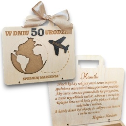 KARTKA PREZENT NA URODZINY KOPERTA NA PIENIĄDZE VOUCHER BON 18 20 30 40 50 60