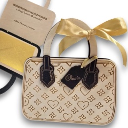 KARTKA TOREBKA NA URODZINY 18 20 30 40 50 60 70 LAT + KOPERTA PERSONALIZOWANA DREWNO
