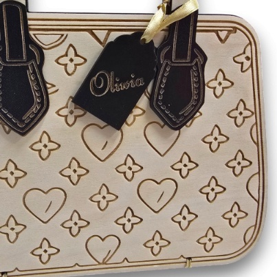 KARTKA TOREBKA NA URODZINY 18 20 30 40 50 60 70 LAT + KOPERTA PERSONALIZOWANA DREWNO