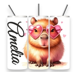 Kubek CAPIBARA KAPIBARA 600ml Tumbler ze słomką + Personalizowany IMIĘ PREZENT