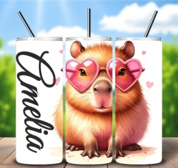 Kubek CAPIBARA KAPIBARA 600ml Tumbler ze słomką + Personalizowany IMIĘ PREZENT
