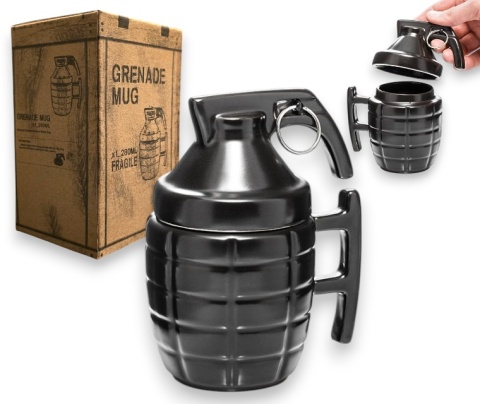 Kubek GRANAT z ZAWLECZKĄ CZARNY PREZENT DLA ŻÓŁNIERZA MILITARNY