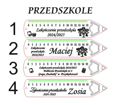 LINIJKA NA ZAKOŃCZENIE ROKU SZKOLNEGO PRZEDSZKOLE DREWNIANA Z IMIENIEM 1szt. LINIJKA NA ZAKOŃCZENIE ROKU SZKOLNEGO PRZEDSZKOLE DREWNIANA Z IMIENIEM 1szt.