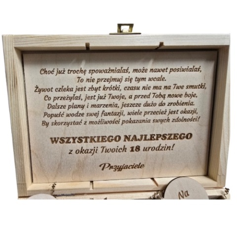 NIEZBĘDNIK PERSONALIZOWANY SKRZYNKA PREZENT NA 18 30 40 50 60 URODZINY