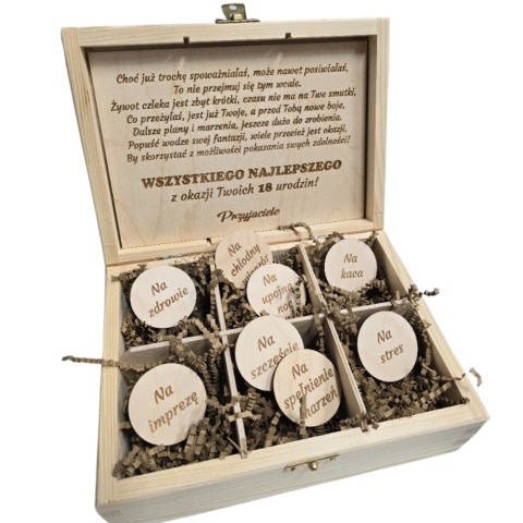 NIEZBĘDNIK PERSONALIZOWANY SKRZYNKA PREZENT NA 18 30 40 50 60 URODZINY
