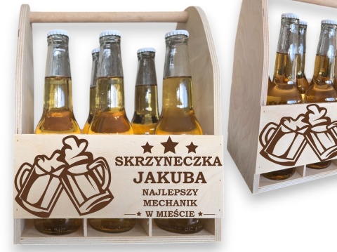 Nosidło na piwo Skrzynka PREZENT DLA MECHANIK NAJLEPSZY W MIEŚCIE GRAWER IMIĘ