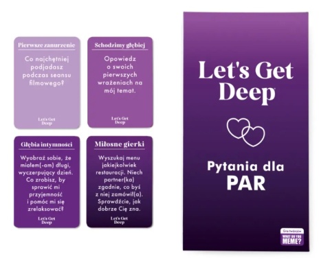 Gra karciana dla par LET`S GET DEEP Pytania Karty z zadaniami