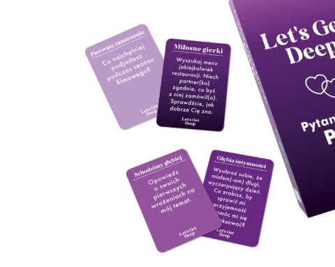 Gra karciana dla par LET`S GET DEEP Pytania Karty z zadaniami