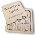 ŚWIĄTECZNA GRA RODZINNA KÓŁKO KRZYŻYK DREWNIANA PERSONALIZOWANA NA PREZENT