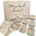 ŚWIĄTECZNA GRA RODZINNA MEMORY DREWNIANA PERSONALIZOWANA NA PREZENT