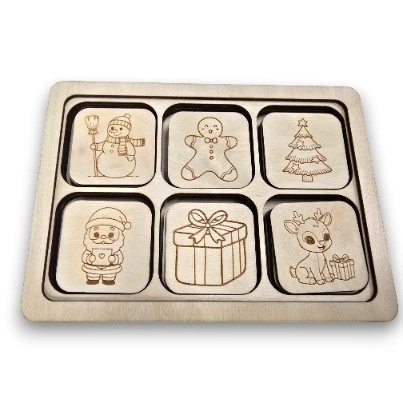 ŚWIĄTECZNA GRA RODZINNA MEMORY DREWNIANA PERSONALIZOWANA NA PREZENT