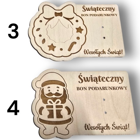 ŚWIĄTECZNY BON PODARUNKOWY VOUCHER NA PIENIĄDZE PREZENT NA ŚWIĘTA + KOPERTA