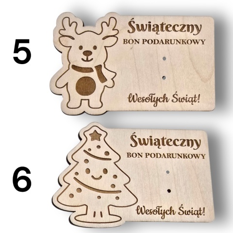 ŚWIĄTECZNY BON PODARUNKOWY VOUCHER NA PIENIĄDZE PREZENT NA ŚWIĘTA + KOPERTA