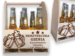 Skrzynka Nosidło na piwo PREZENT DLA DZIADKA NA GRILLA URODZINY DZIADKA GRAWER + IMIĘ
