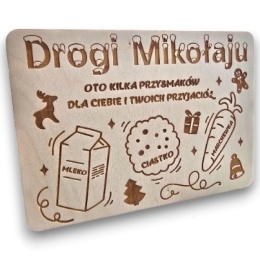 Talerzyk TACKA DLA ŚWIĘTEGO MIKOŁAJA Drewniana na przysmaki