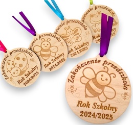 ZAKOŃCZENIE PRZEDSZKOLA MEDALDLA PRZEDSZKOLI UPOMINEK DLA DZIECI GRAWER DREWNO
