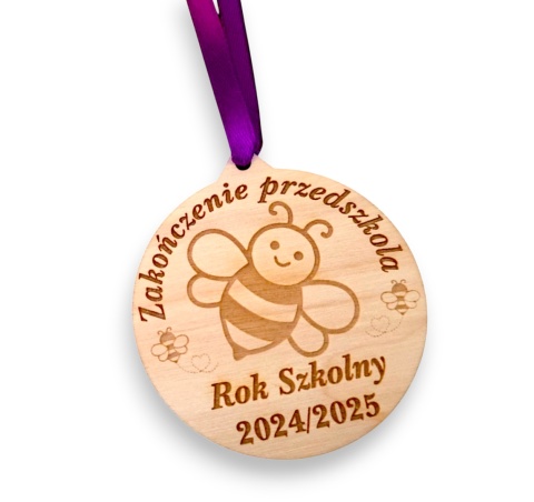ZAKOŃCZENIE PRZEDSZKOLA MEDALDLA PRZEDSZKOLI UPOMINEK DLA DZIECI GRAWER DREWNO