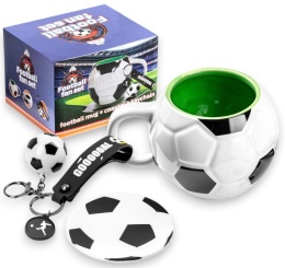 ZESTAW PIŁKARZA kubek, podkładka i brelok NA PREZENT GADGET