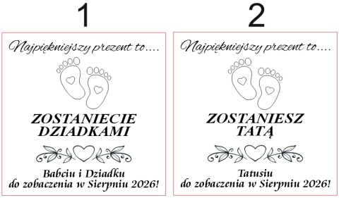 ZOSTANIECIE DZIADKAMI NOWINA O CIĄŻY NIESPODZIANKA Zostanie Babcią Dziadkiem Tatą Pudełko
