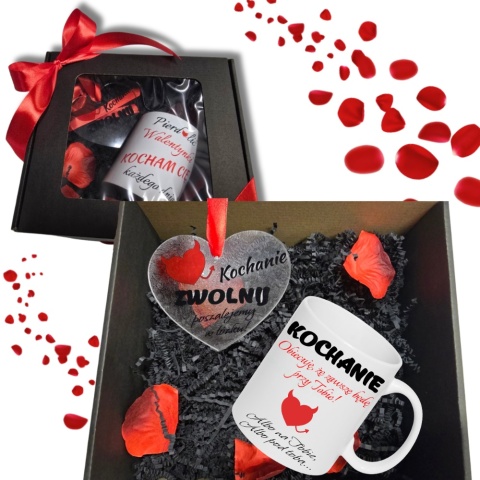 Zestaw PREZENT NA WALENTYNKI KUBEK ZAWIESZKA DO AUTA DLA NIEJ DLA NIEGO